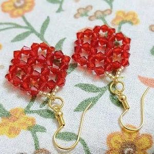 Handmade Beaded Flower Earrings