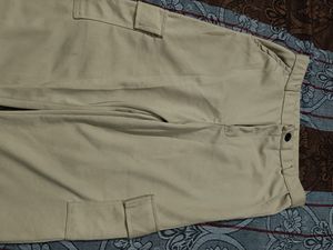 Khaki Wide Leg Cargo Pants