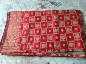 Elegant Red & Gold Banarasi Silk Saree