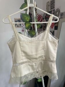 Cream Lace Trim Cami Top