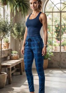 Blue Plaid Track Pants