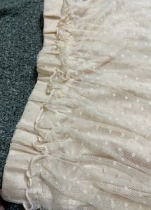Lace midi skirt with ruffle detail