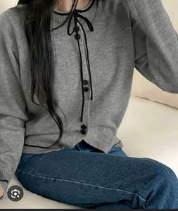 Grey Button-Up Cardigan