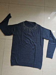 Sparkling Blue Knit Sweater