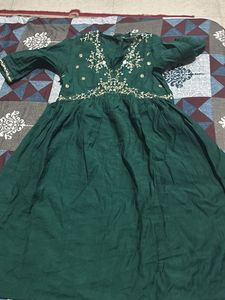 Emerald Green Embroidered Kurta