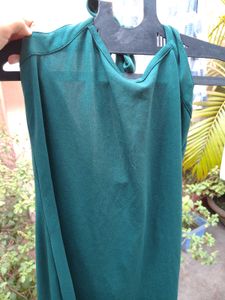 Elegant Green Halter Neck Dress