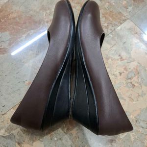 Leather Wedges Ballerina / shoes