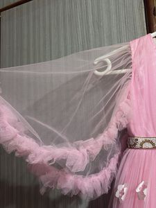 Girks Pink Dress with Sheer Sleeves