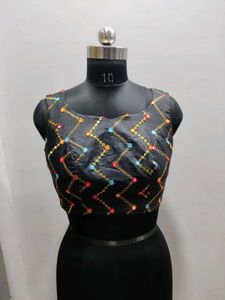 Embroidered Black Ethnic Blouse