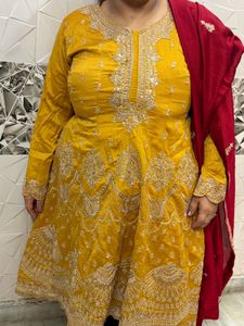 Stunning Yellow Embroidered Kurta Set