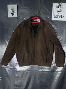 Brown Suede Bomber Jacket