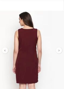 Annabelle Plus Size Wine Dress with Belt Detail