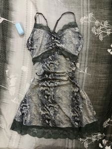 Grunge Snake Print Mini Dress
