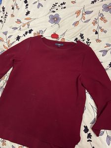 Maroon Bell Sleeve Top