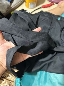 Chic Black Dress with Cloth Belt