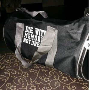 45.Black Duffel Bag with Quote
