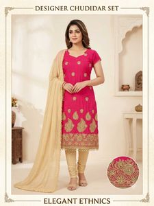 Pink Designer Chudidar Set