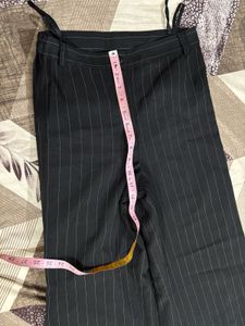 pair of  - Striped Wide Leg Pants