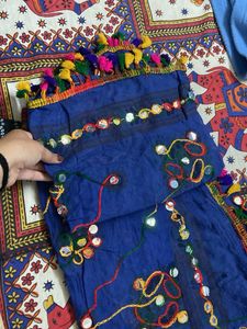 Embroidered Royal Blue &amp; black chaniya choli with