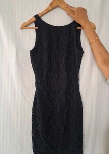 Zara Trafaluc Black Lace Bodycon Dress | Size S |