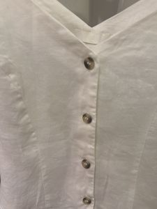 H&amp;M White Linen Button-Up Camisole Top