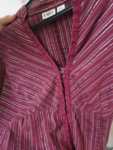 Chic Striped V-Neck Blouse