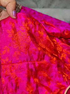Vibrant Pink Brocade Blouse customised in botique