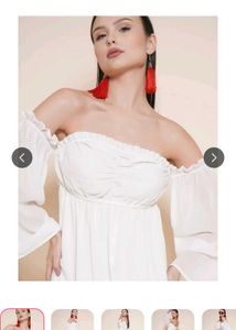 Cute Of shoulder Off White Midi Dr