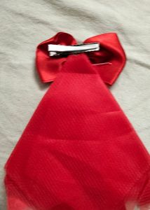 Beautiful Red Colour Net &amp; Ribbon Hair Bow Pin