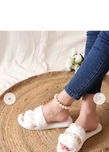 Cozy White Faux Fur Slippers