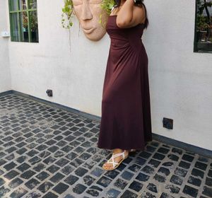 Elegant Brown Maxi Dress