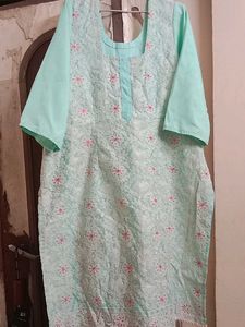 Elegant Lavender Kurta with Gold Embroidery