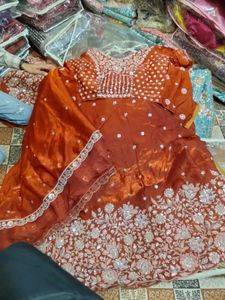 beautiful orange lahenga choli