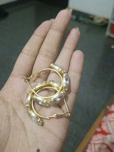 Elegant Hoop Earrings with Crystals