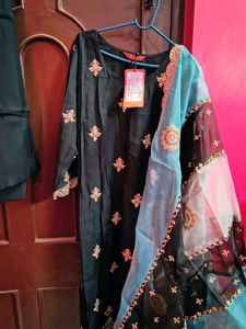 Elegant Black Kurta Set with Dupatta