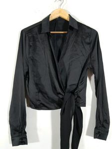 Black Western Wrap Top(women's)