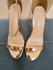 Glamorous Rose Gold Strappy Heels