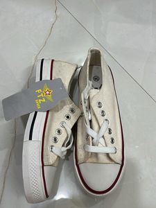 Cream Canvas Sneakers