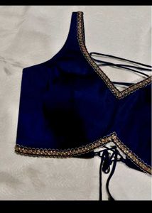 Elegant Navy Blue Embellished Blouse