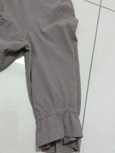 Stylish Checked Long Sleeve Top