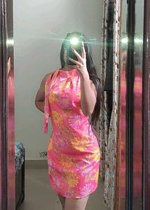 Floral Print Halter Neck Dress