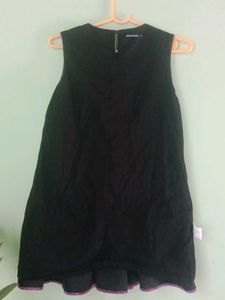 Chic Purple Textured Sleeveless Dress.length 29 in