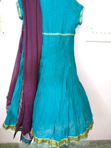 Teal Anarkali Set with Dupatta