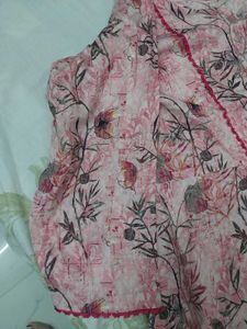 Pink Floral Kurta Set