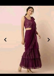Ready to wear ruffle saree
