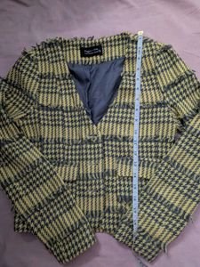 Houndstooth Fringed Jacket