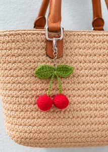 Crochet Cherry Keychain