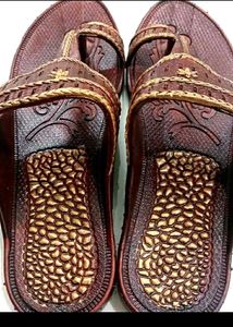 Ethnic Brown Leather Sandals