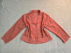 Pink Embroidered Collar Blouse size M
