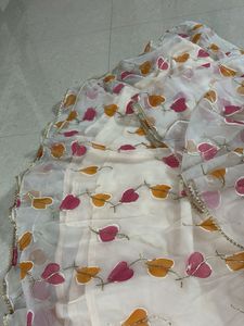 Elegant Floral Print Anarkali Suit Set